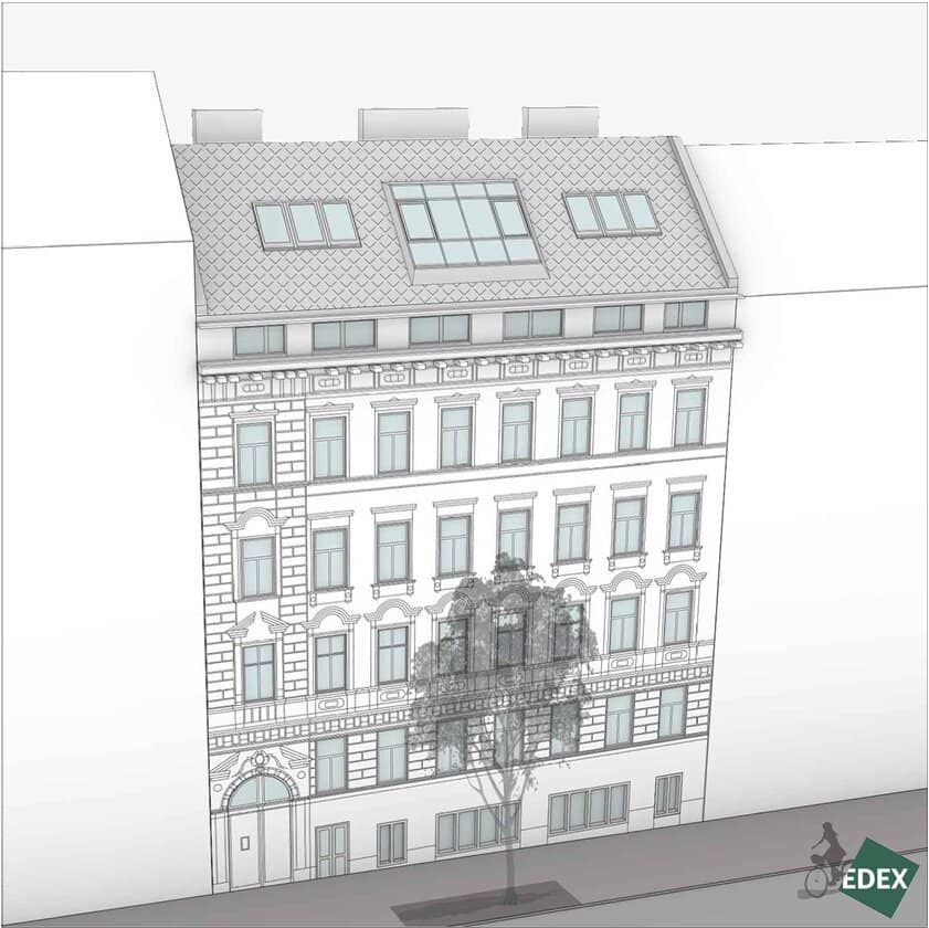 Dachgeschosswohnung mit Freiflächen nahe Josef Strauß Park