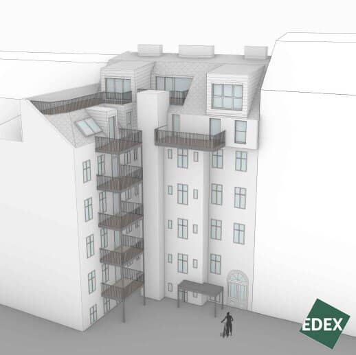 Dachgeschosswohnung mit Freiflächen nahe Josef Strauß Park