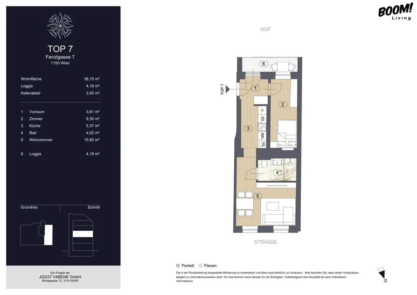 Moderne 2-Zi Erstbezugswohnung mit Freifläche, Küche & Fußbodenheizung in 1150 Wien