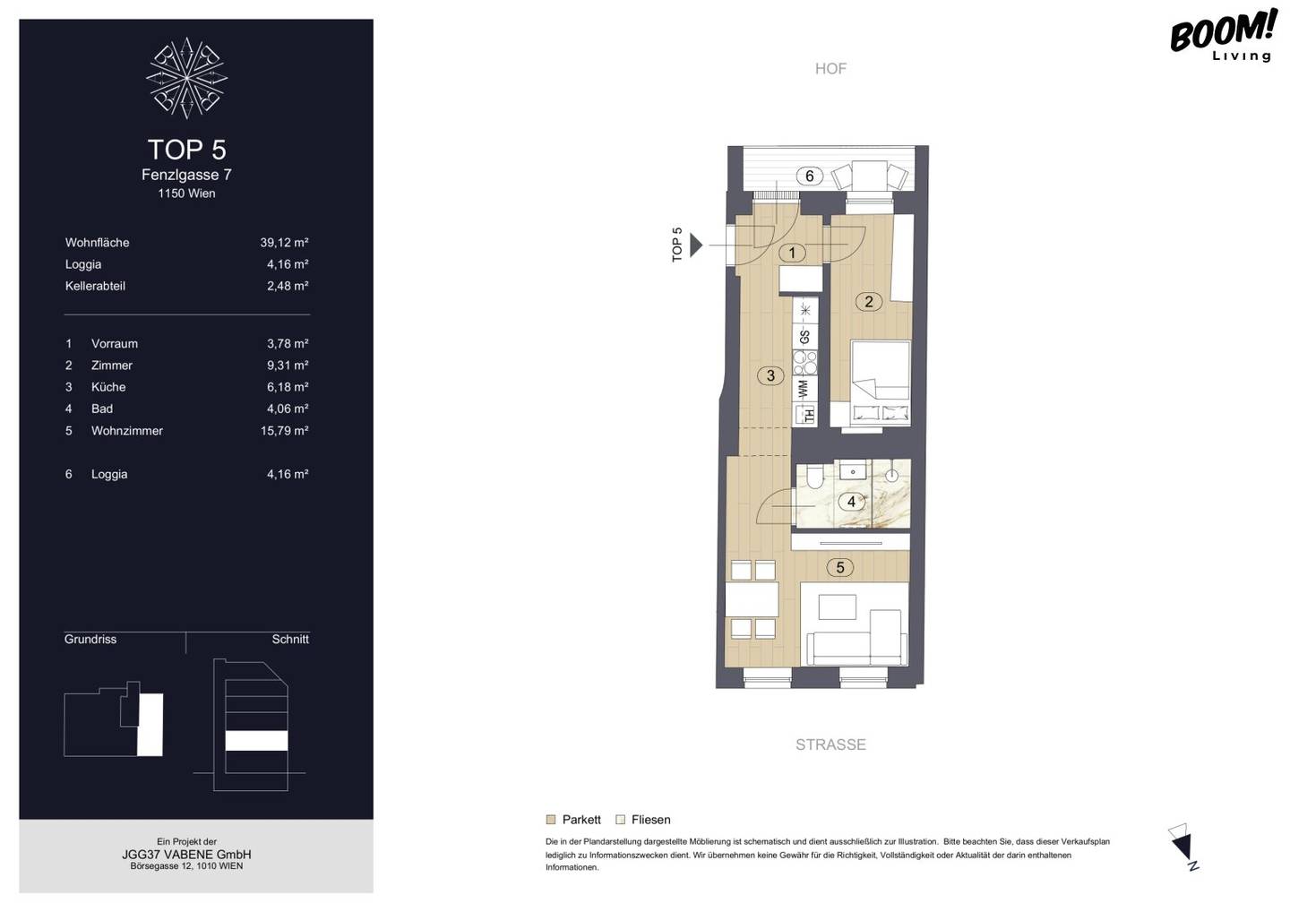 Erstbezug 2-Zi-Wohnung mit Loggia, Küche &amp; Fußbodenheizung in 1150 Wien