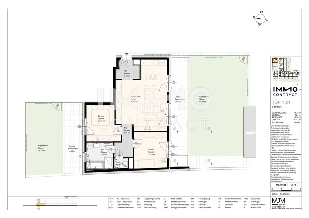 Erdgeschosswohnung Innenstadtlage Deckenkühlung
