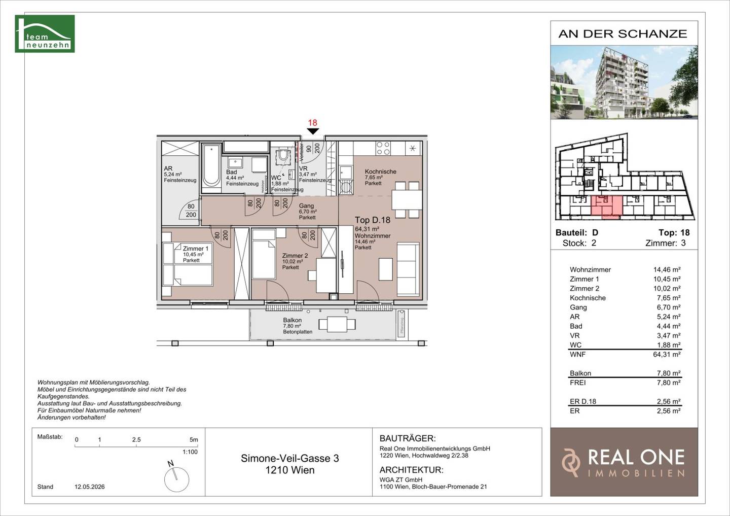 An der Schanze: First occupancy near Kagran U1 and Alte Donau, Completion end 2026