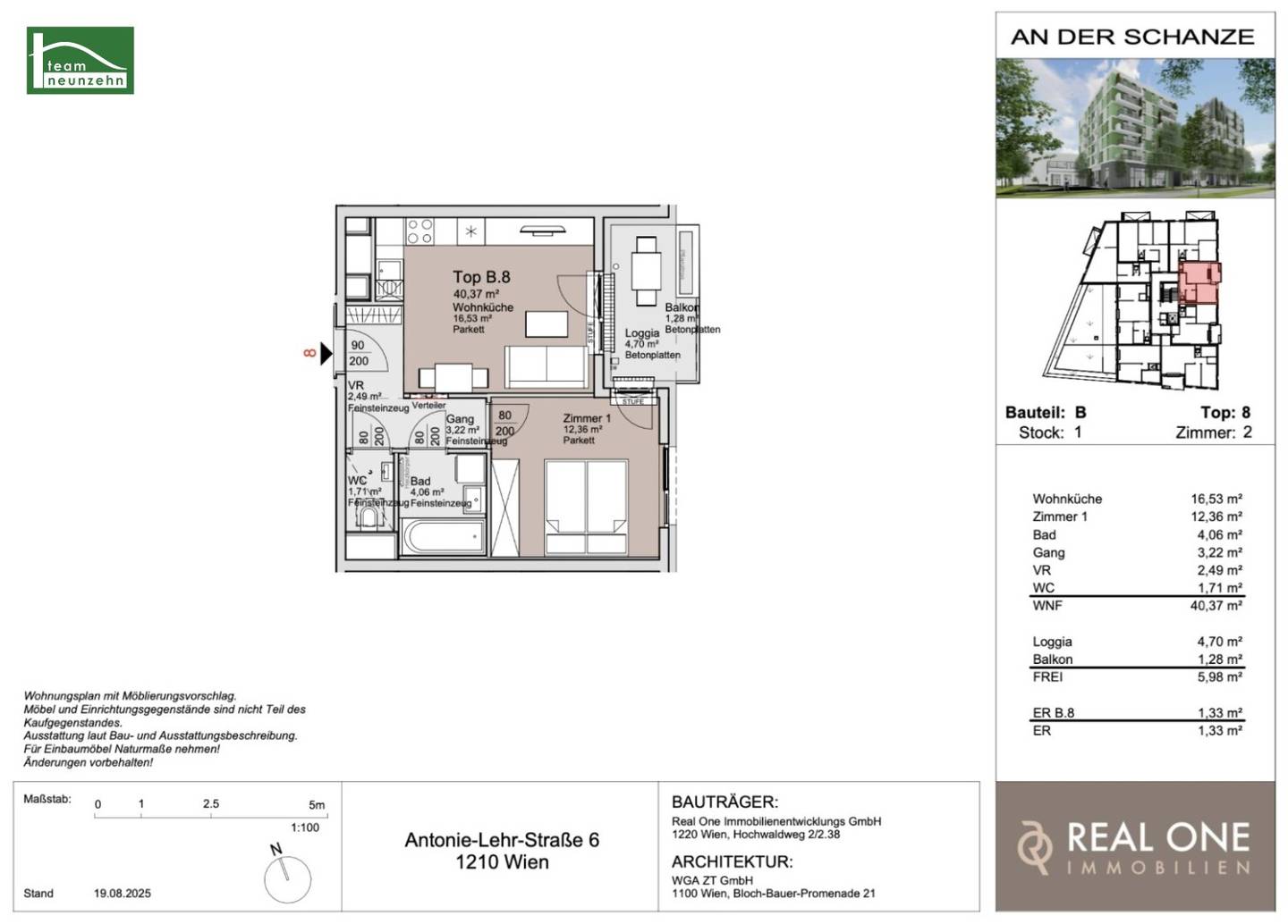An der Schanze – First occupancy near Kagran U1 and Alte Donau, completion end of 2026!
