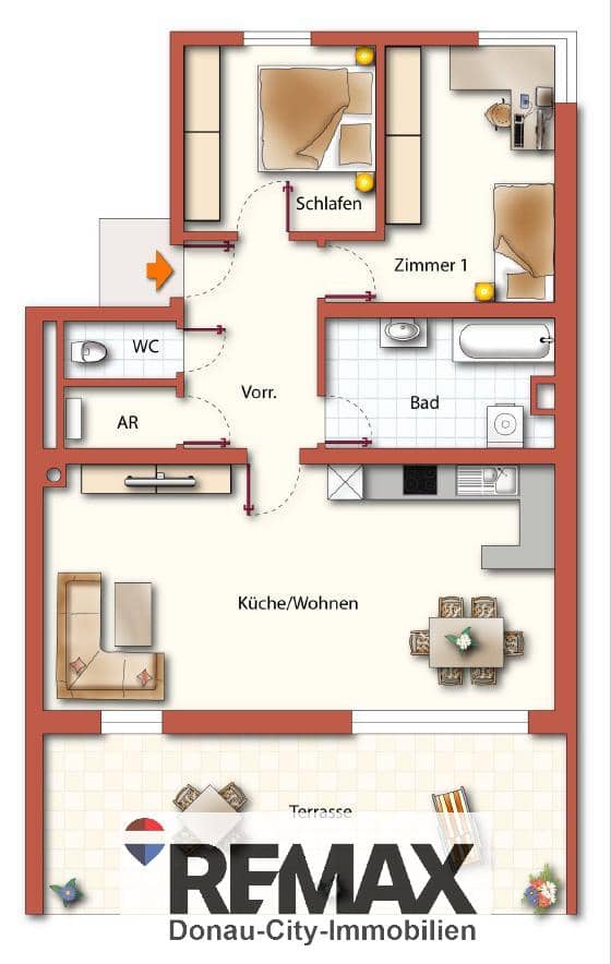 Apartment in a new build with private garden and terrace