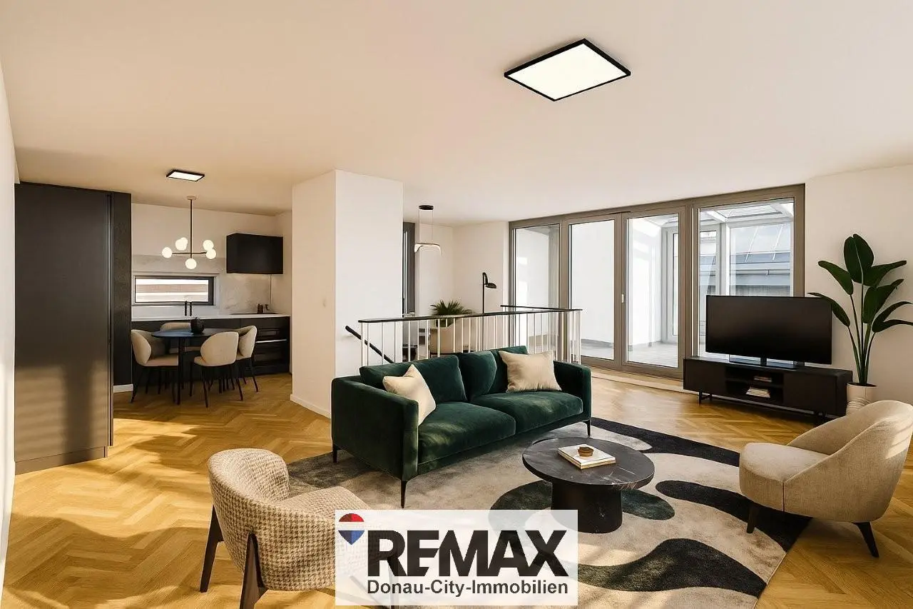 Penthouse with roof terrace Bisamberg view