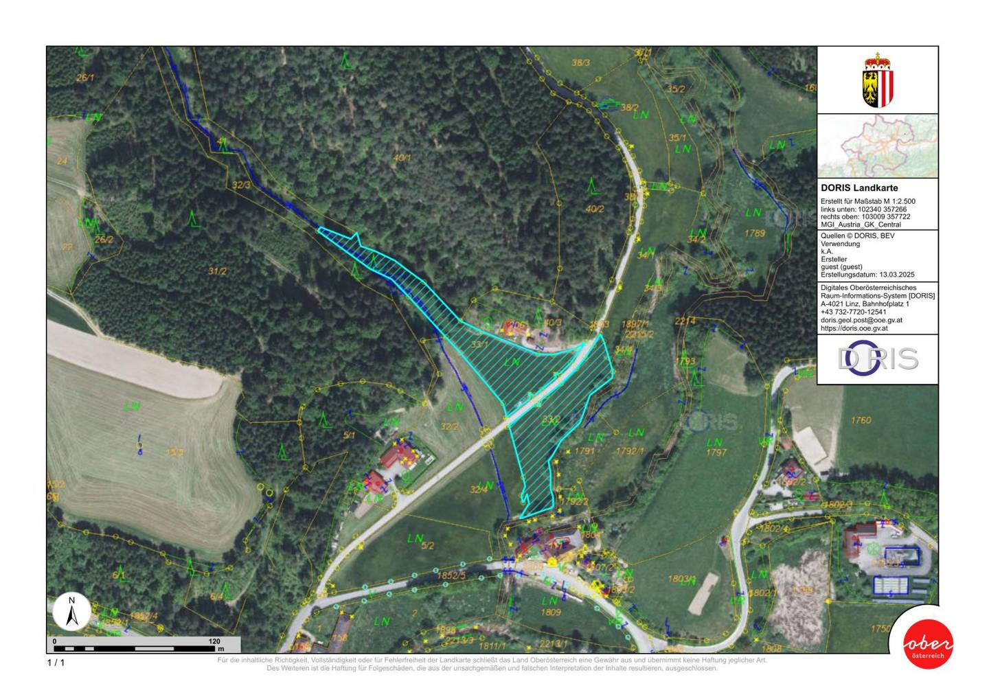 Landwirtschaftliche Nutzfläche in Bad Zell - Wiese & Wald, 8400 m²