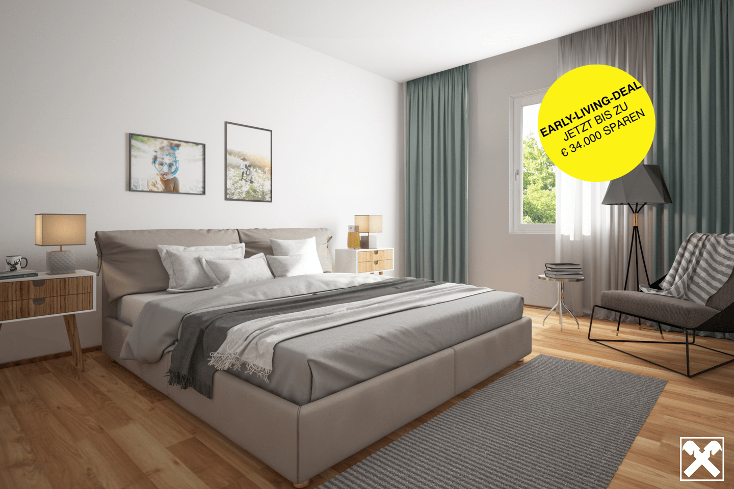 New build apartment with private garden and terrace