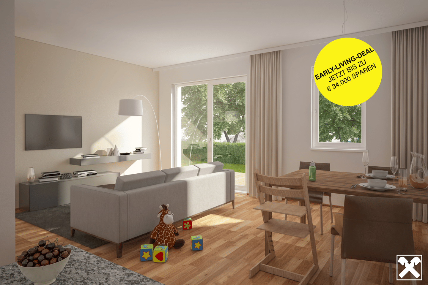 New build apartment with geothermal energy and terrace