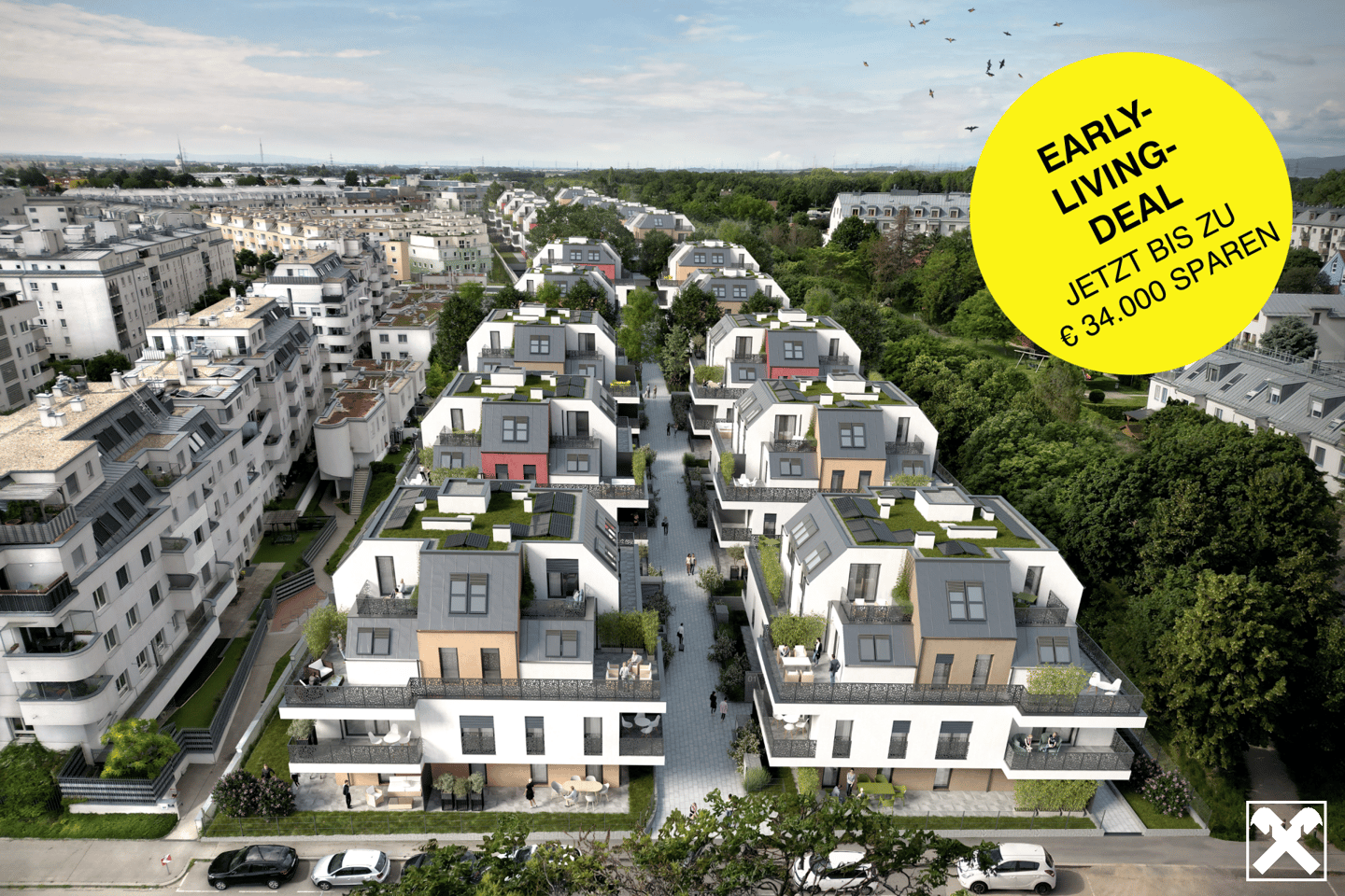 Wohnung with garden and terrace in green area
