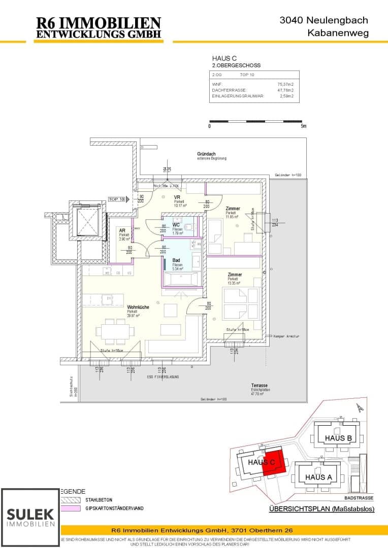 Neulengbach: 3-Rm Attic w. 48m² Terrace