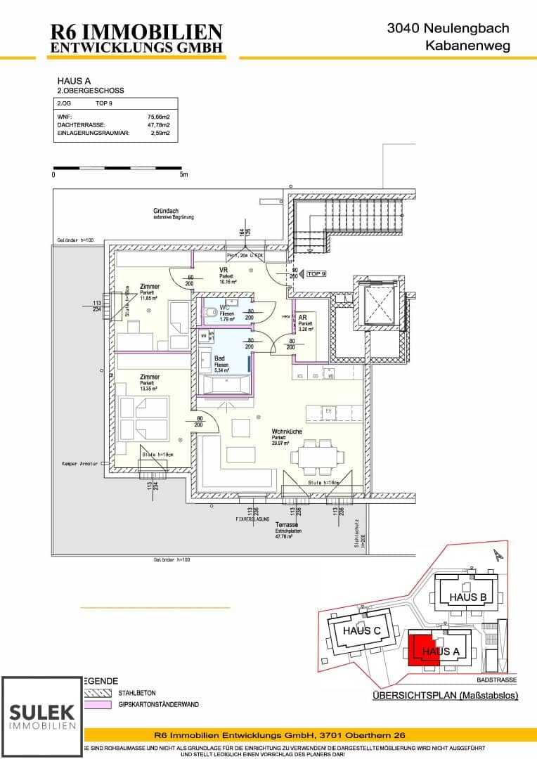 Attic apartment with 48 m² terrace and first occupancy