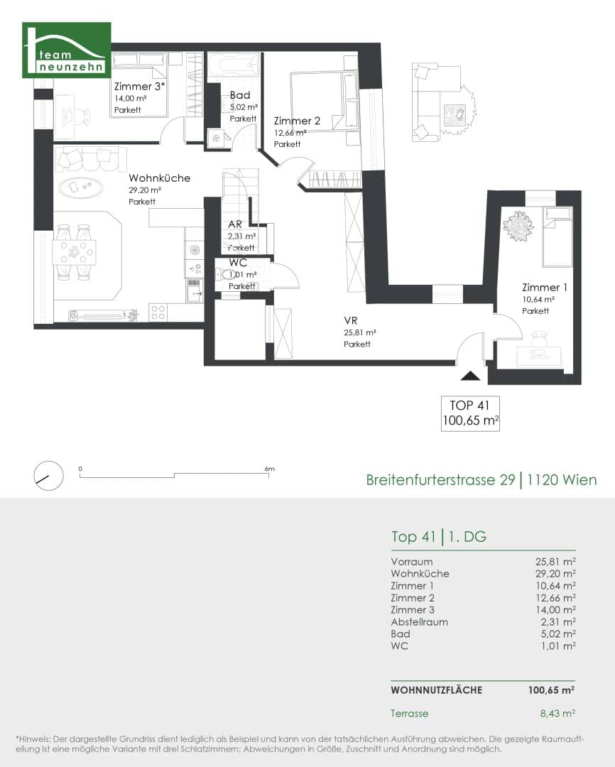 Dreamlike 4-room apartment with terrace in 1120 Vienna, now for 459,000 €