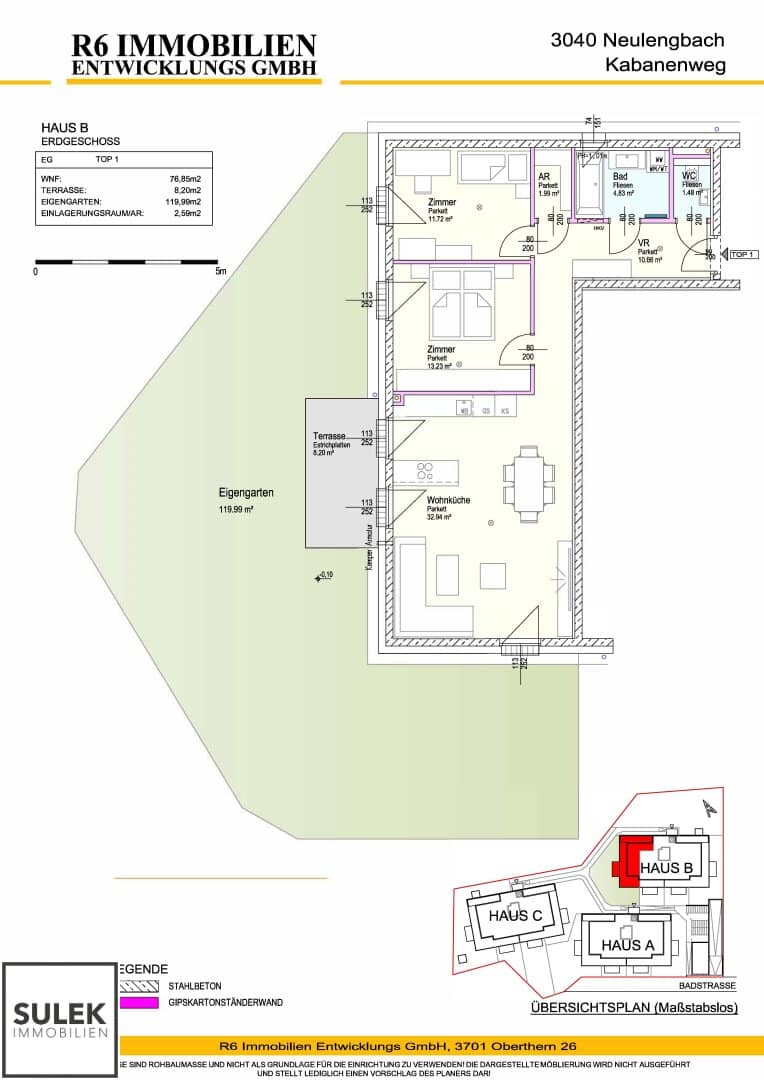 Apartment newly built with terrace and garden