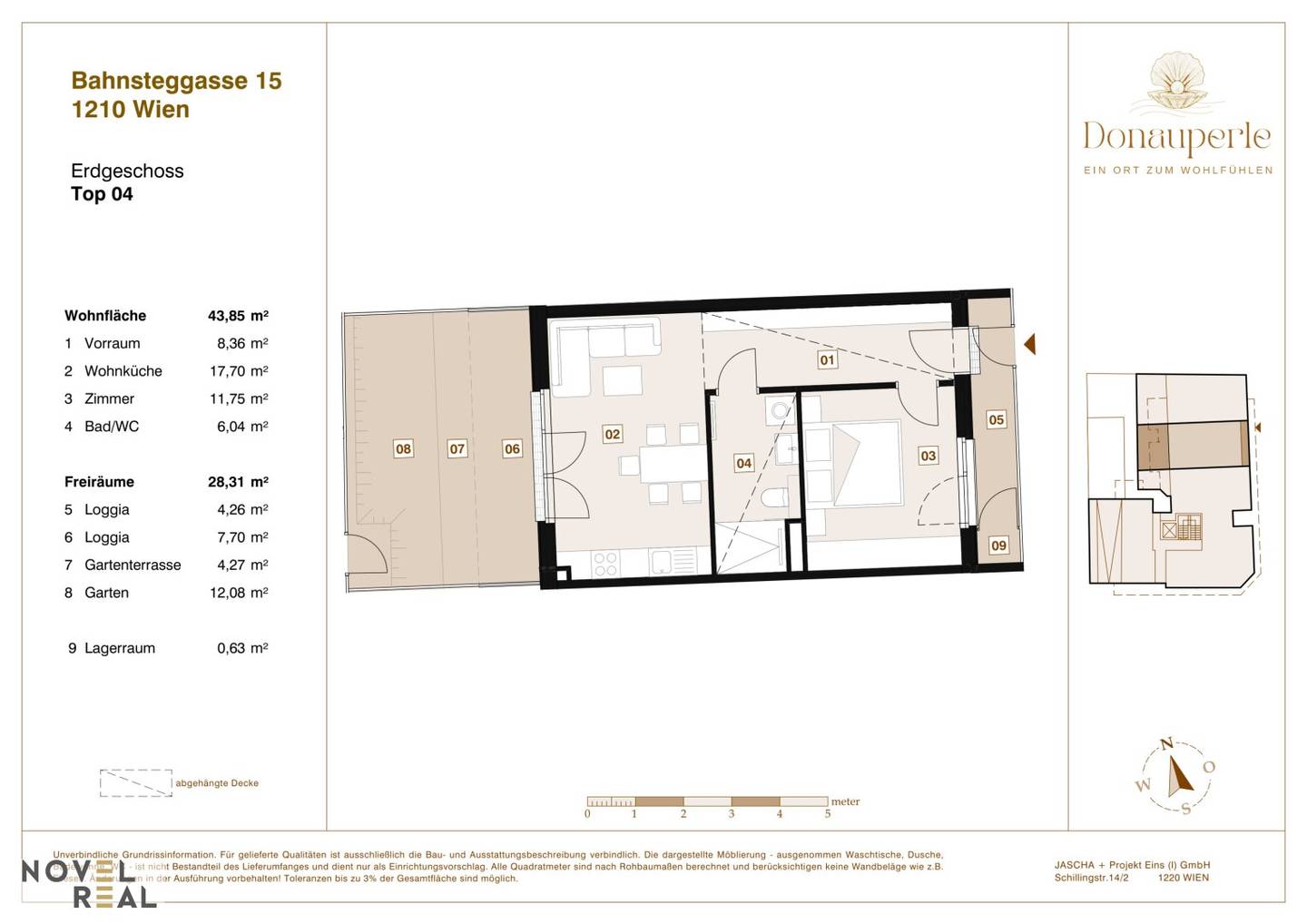 New build apartment Floridsdorf loggia garden