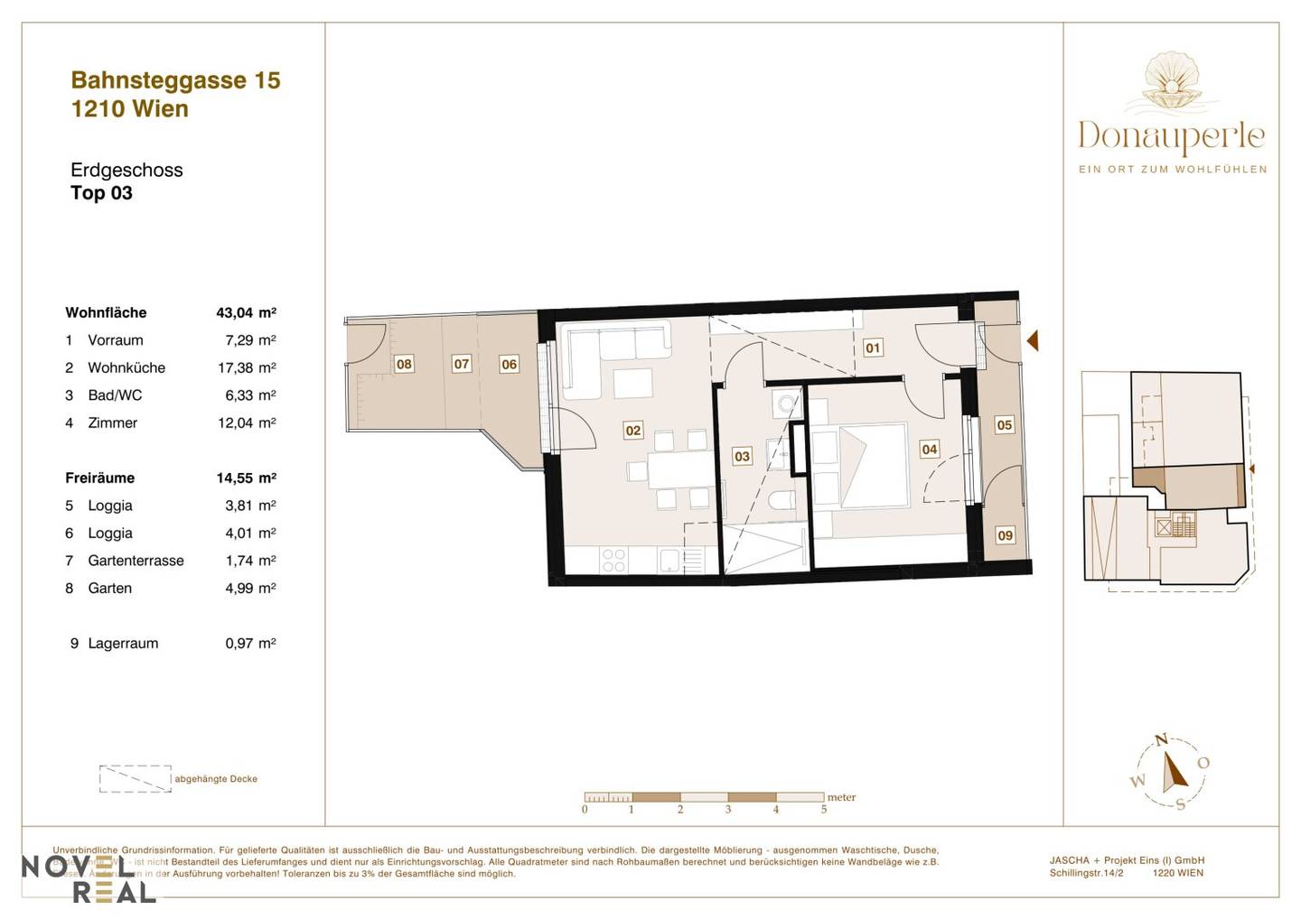 Wohnung mit Garten und Loggia im Neubau