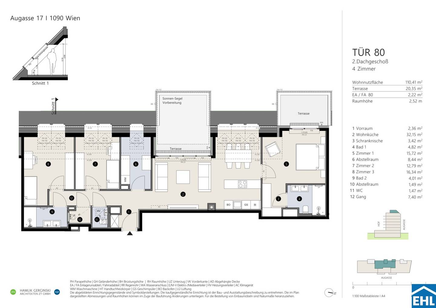 Neubauwohnung im 9. Bezirk mit Westterrasse und Parkett