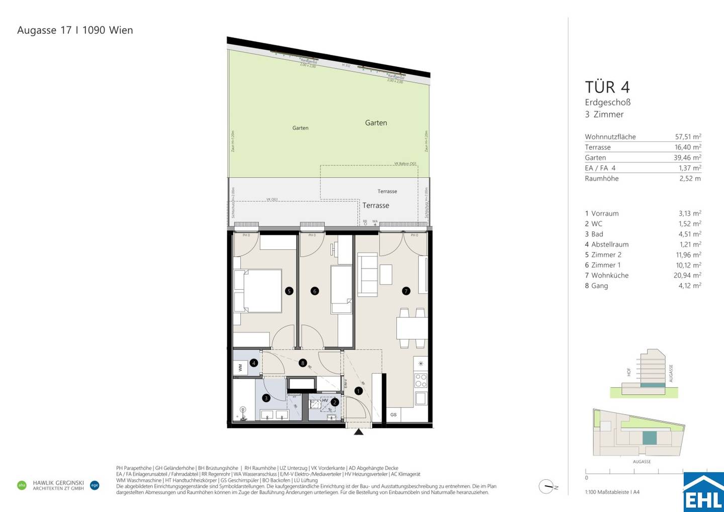 New build apartment with garden and balcony