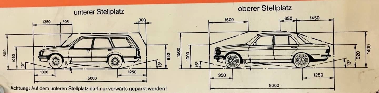 Car stack parking in Schlagergasse/Severingasse near Volksoper and WUK