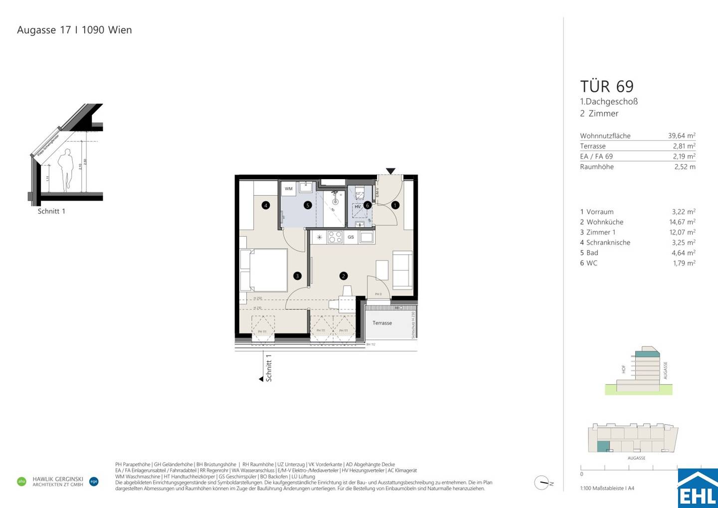 Vorsorgewohnung in Wien 9., Augasse: 2-Zimmer, Balkon, 39,8 m²