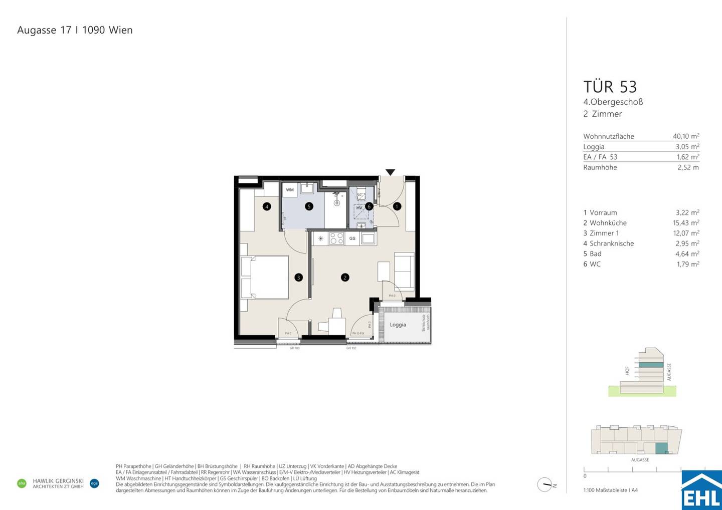 2-Zimmer-Wohnung mit Loggia in Wien 9. Bezirk, Neubau, Erstbezug