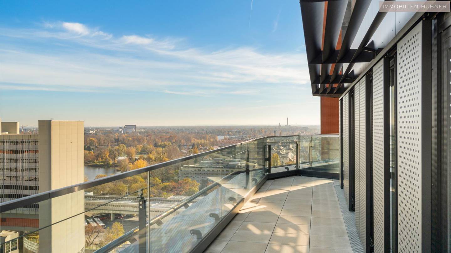 Newly built apartment terrace near Danube Island