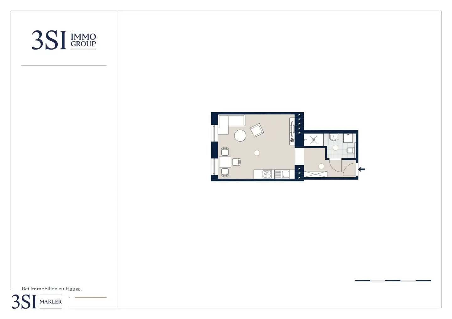 Single hit in first occupancy, charming 1-room apartment