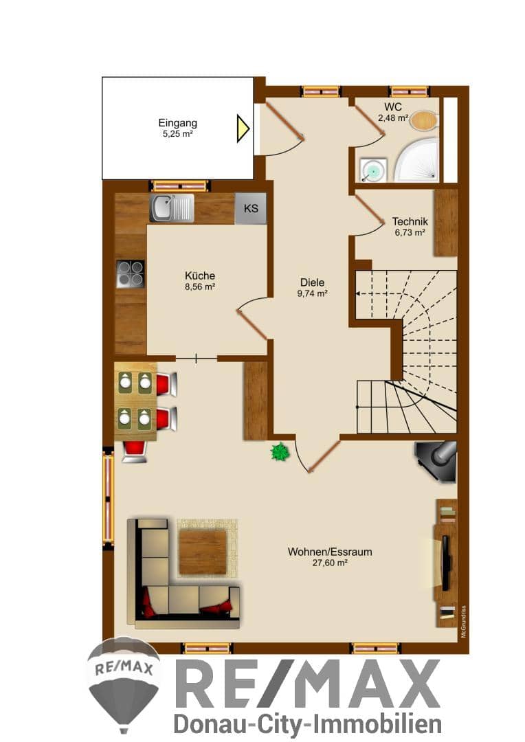 Doppelhaushälfte in Lassee: 110 m², 4 Zimmer, Terrasse & 2 Stellplätze