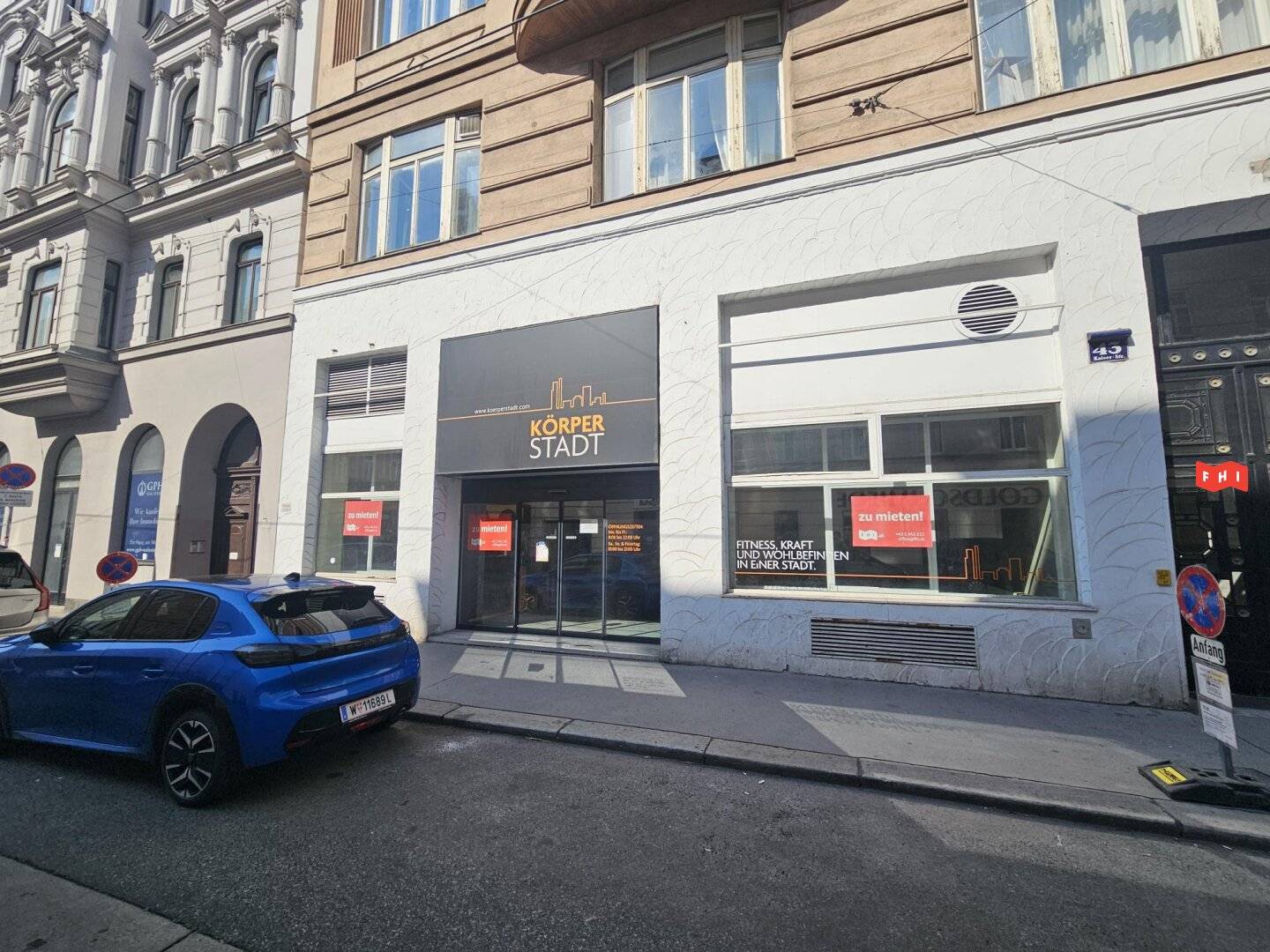 Goodwill free commercial premises in a frequented location in 1070 Vienna Neubau near Bipa, Billa, Spar ideal for fitness club and all industries (except gastronomy) / Medical practice/Ordination? Note: we should avoid adding. But keep: Medical practice and/or clinic is correct.