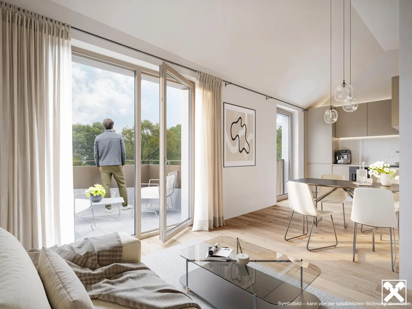 Apartment in quiet location with direct rail access