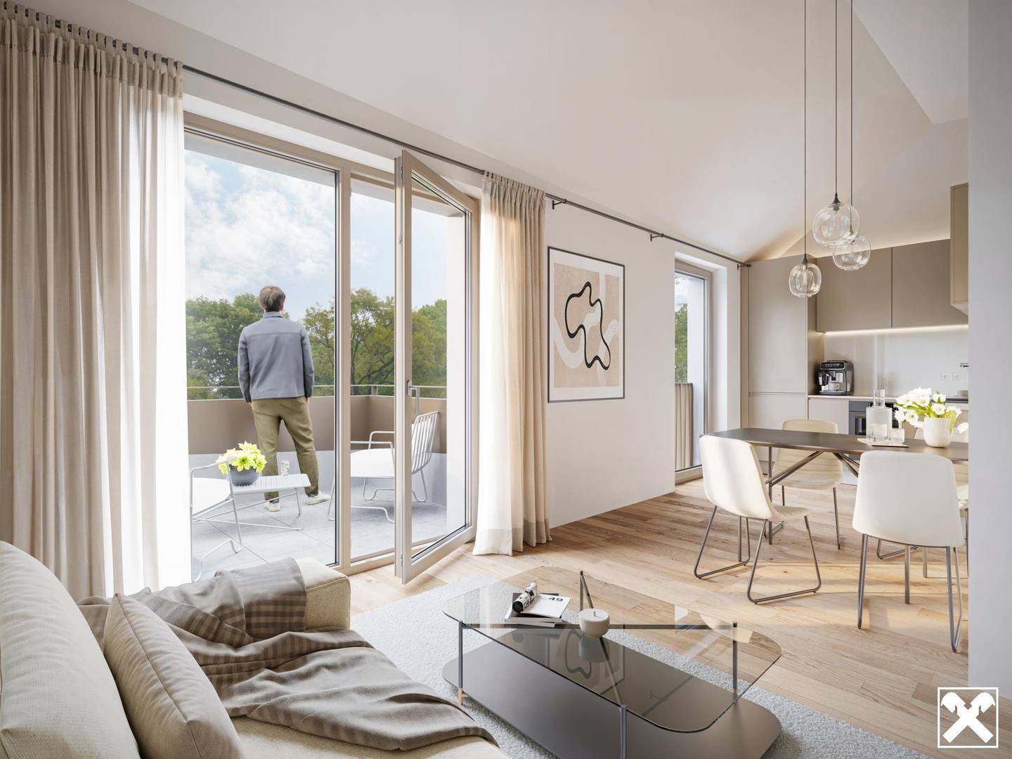 Attic apartment Langenzersdorf balcony loggia