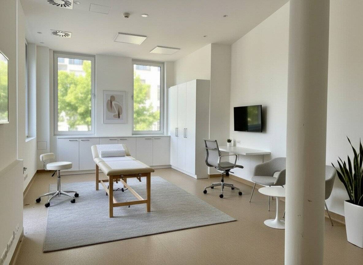 Your practice with a view of Schlossberg and generous outdoor areas | very good layout