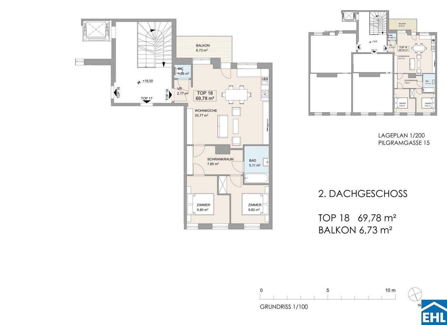 Wohnung near Naschmarkt in a modernized historic building