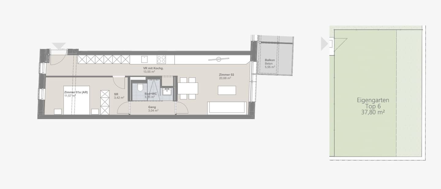 Wohnung 120 m zur U1 Oberlaa mit Terrasse und Garten