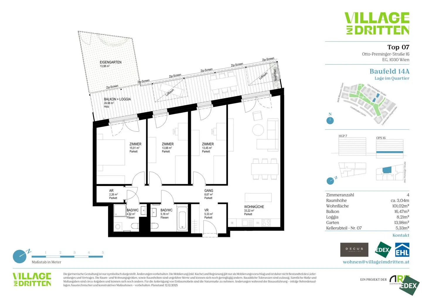 VILLAGE IM DRITTEN | 4-Zimmer Anlegerwohnung mit Balkon