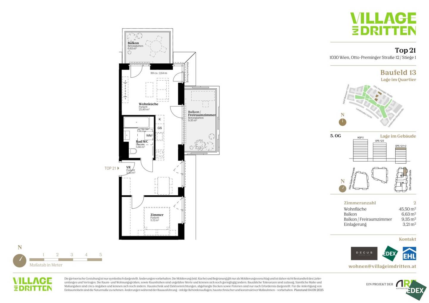 DACHGESCHOSS: 2 ZIMMER | 2 BALKONE | URBAN DAHEIM | BAUFELD 13 | ANLEGER
