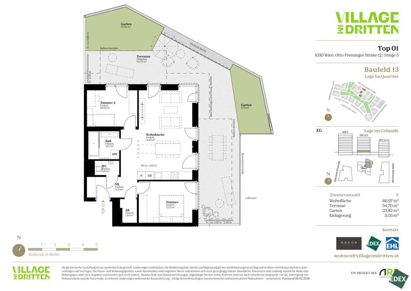 Apartment with terrace at Bert Brecht Park new build