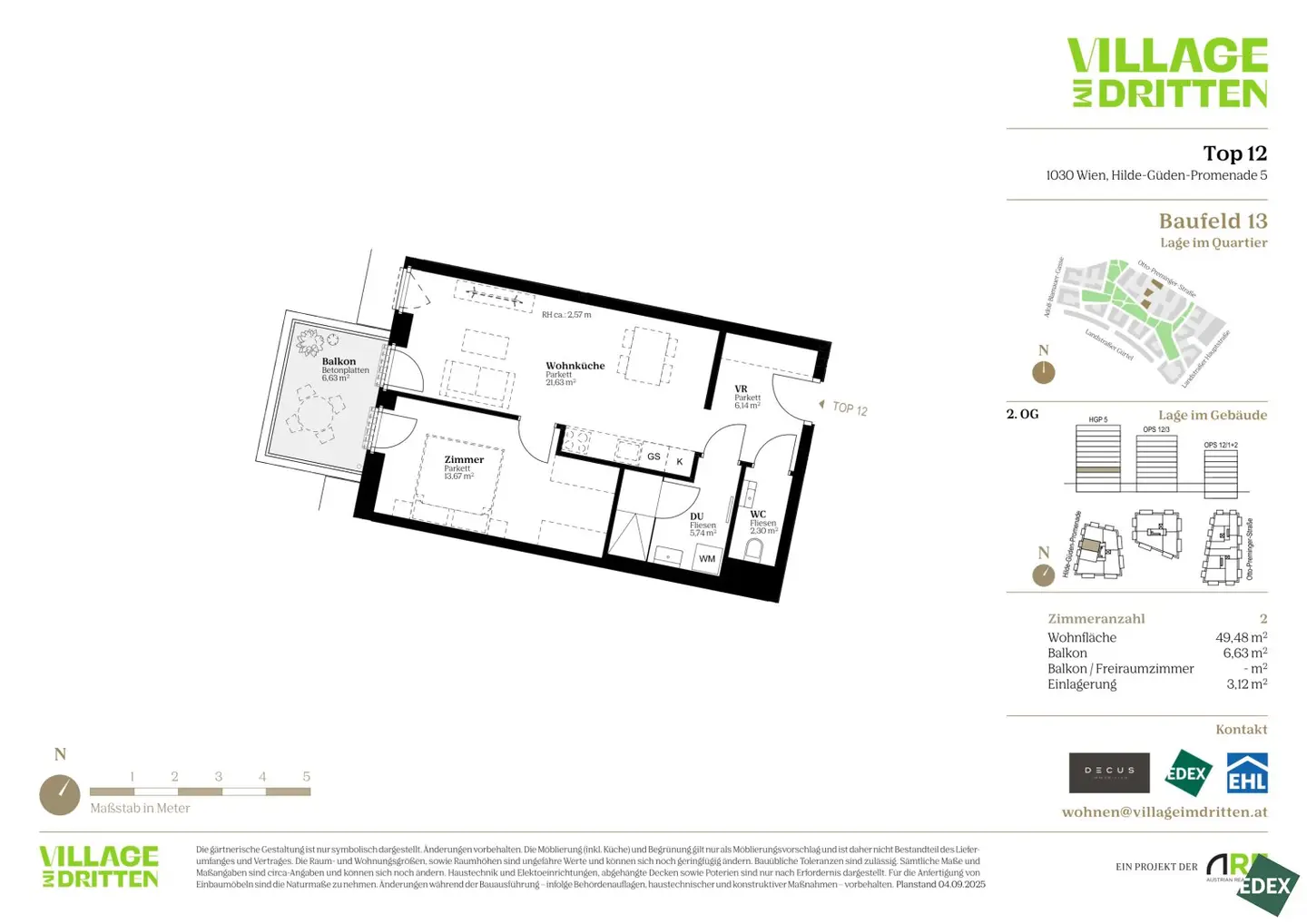 2-Zimmer Terrassenwohnung in Wien-Landstraße mit Balkon & Parknähe