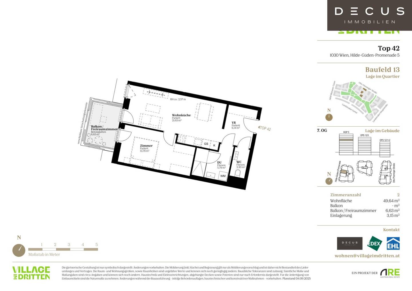 | ZWEI ZIMMER | BALKON | EIGENNUTZER | URBAN DAHEIM | VILLAGE IM DRITTEN | BAUFELD 13 | FERTIGSTELLUNG 2027