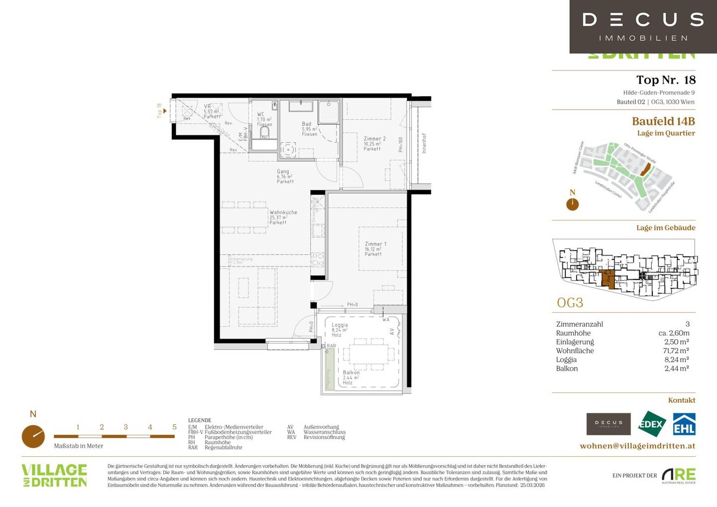 Apartment new build with loggia facing south