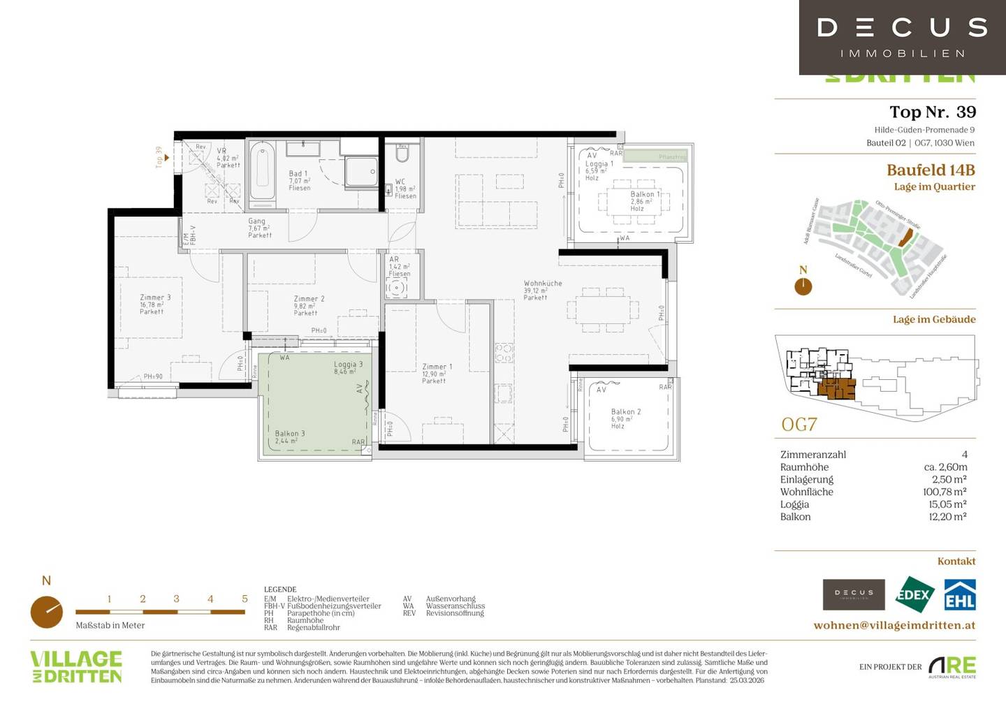 Wohnung Neubau mit Loggia und Balkon