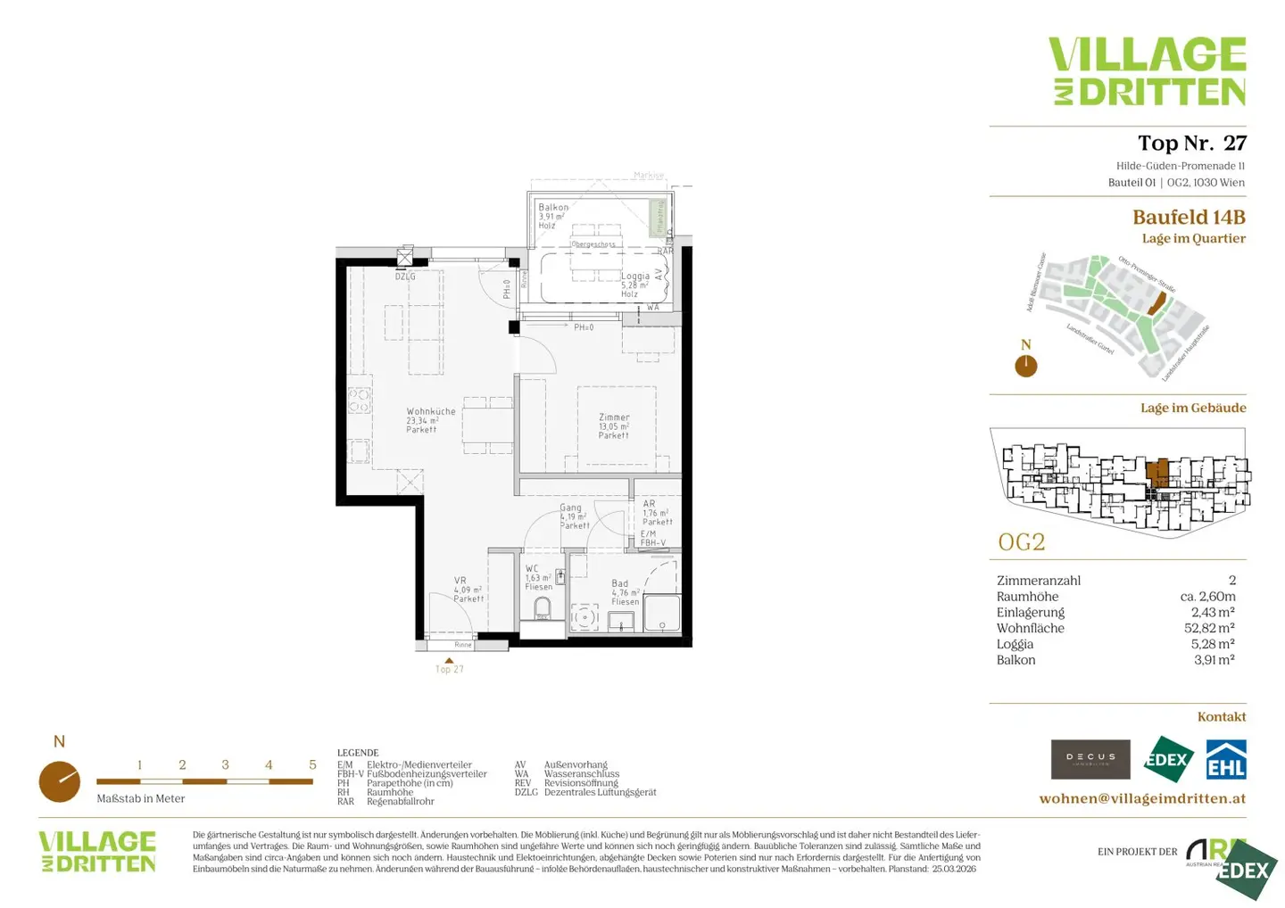2-Zimmer-Wohnung in Wien 3. Bezirk, Balkon & Loggia, 52 m², ruhige Lage