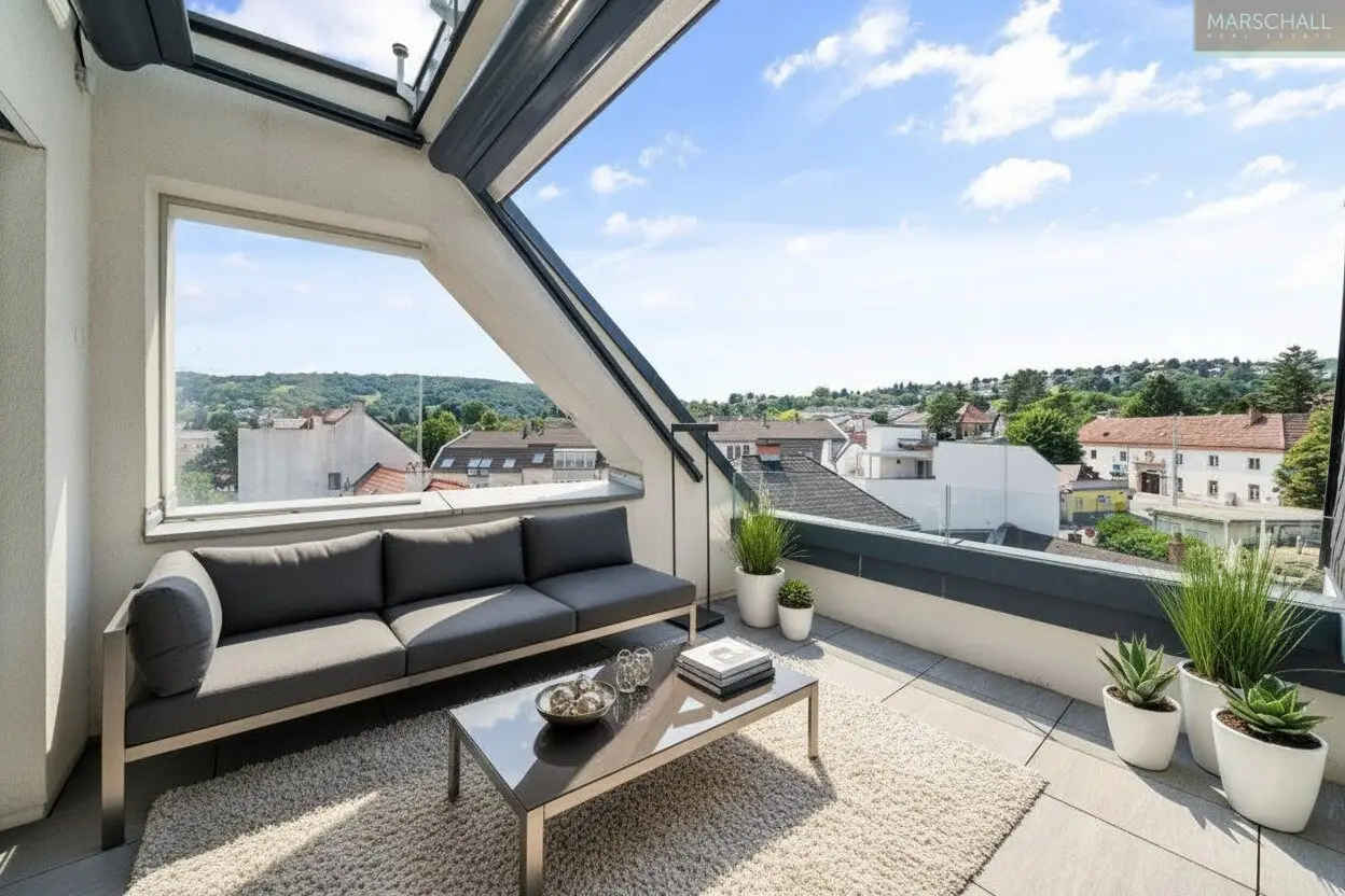 Wohnung mit Terrasse und Aussicht nahe Stadtplatz