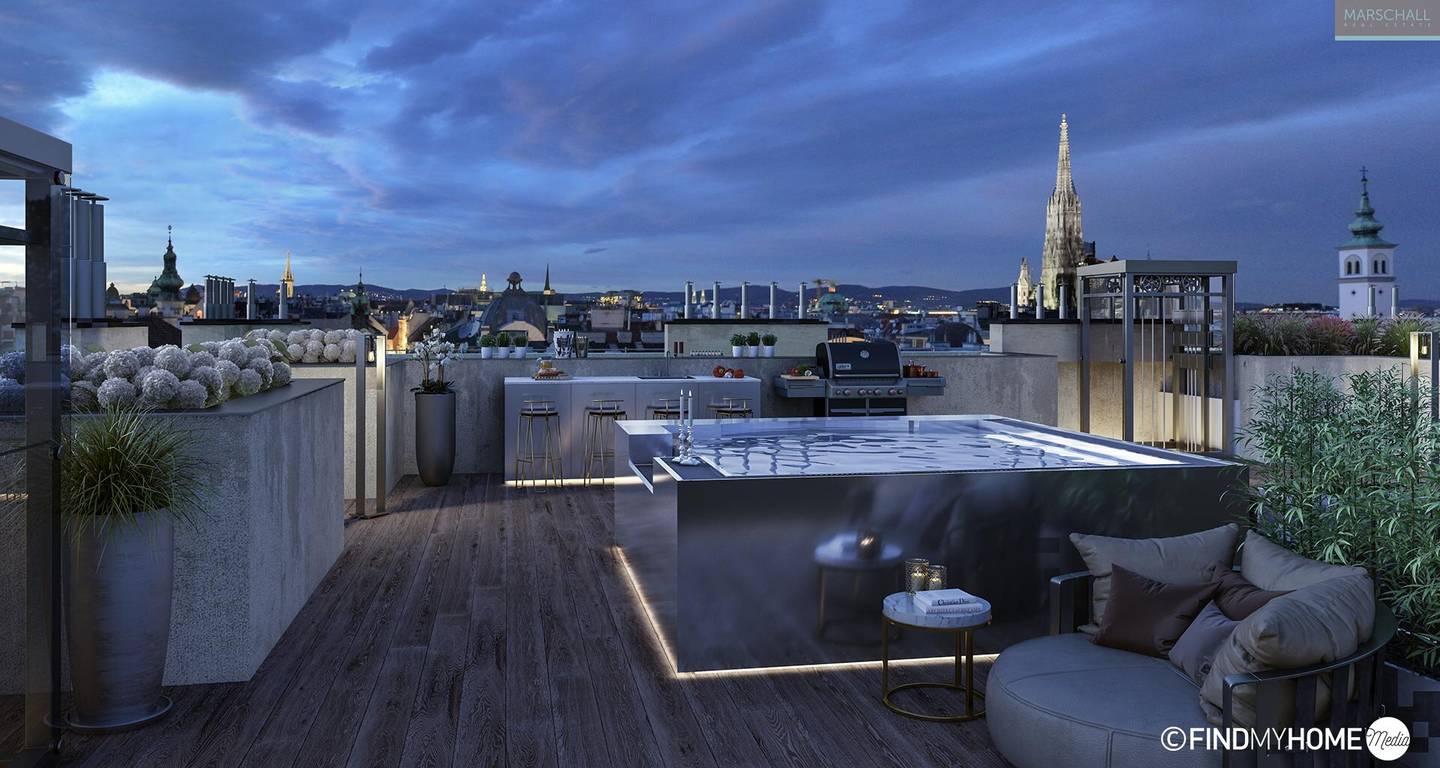 Penthouse Vienna center Stadtpark rooftop pool