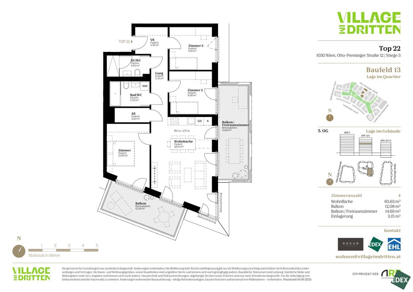 Geothermal energy | 2 Bathrooms | 2 WCs | 2 Balconies | Urban Home | Baufeld 13