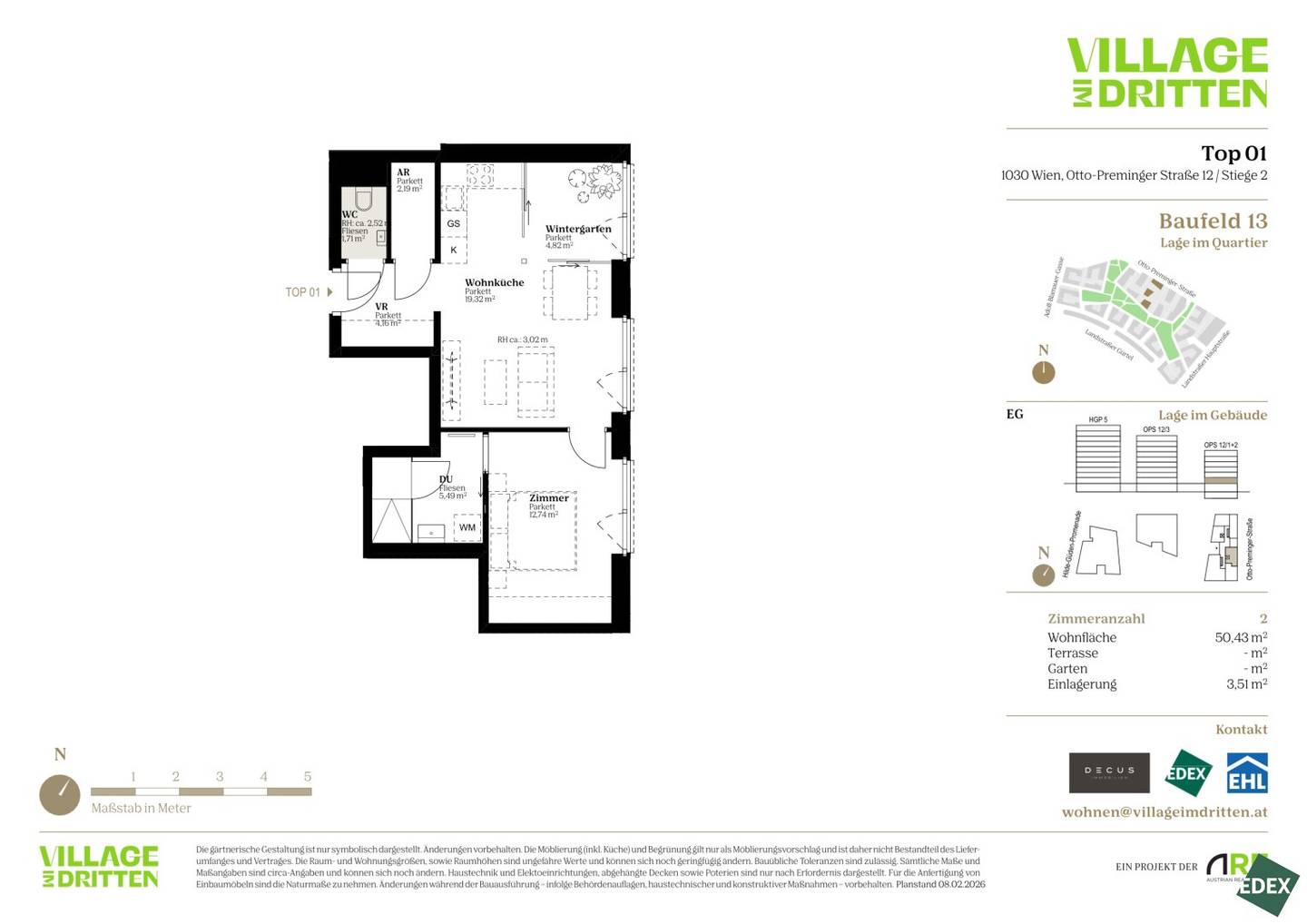 Moderne Wohnung in Wien-Landstraße, 2 Zimmer, Erstbezug 2027