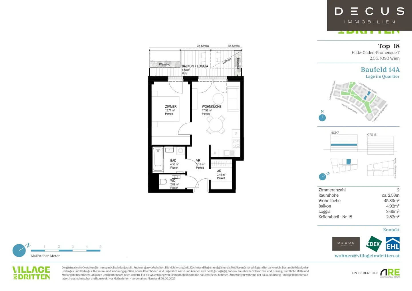 Balcony Naturally Outdoors BF 14A Investor VILLAGE IM DRITTEN Completion 2027