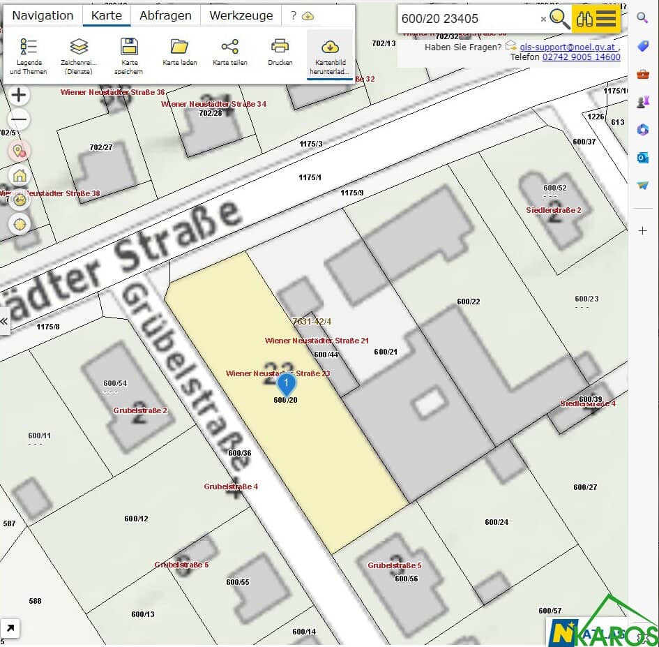 Bauspardiges Grundstück in Ebenfurth: 1044 m²