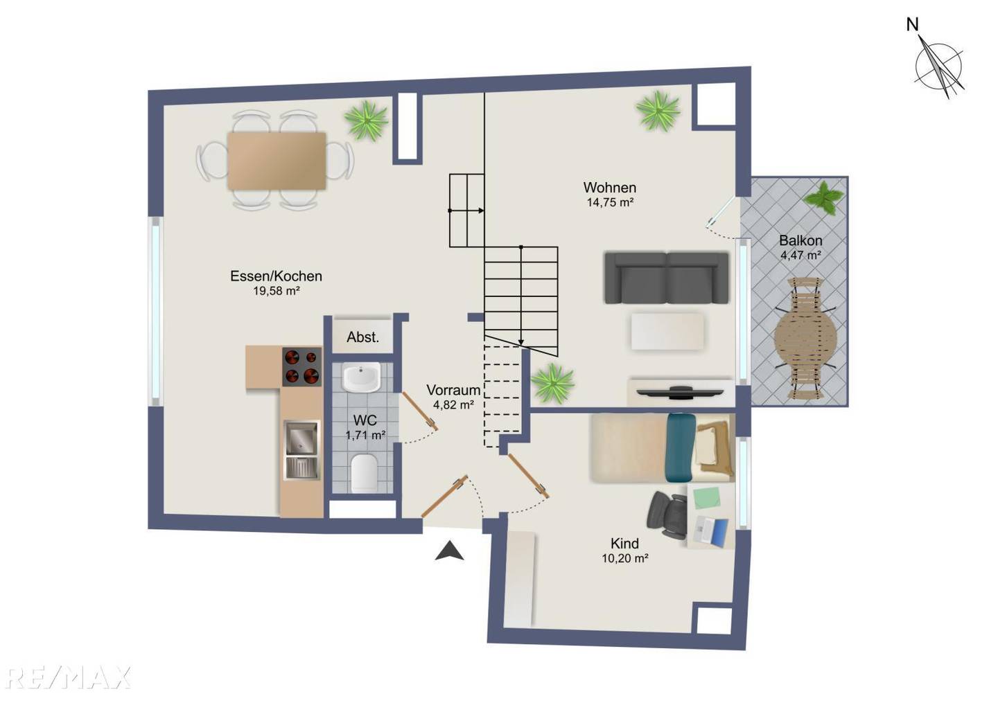 Maisonette apartment balcony and garage parking