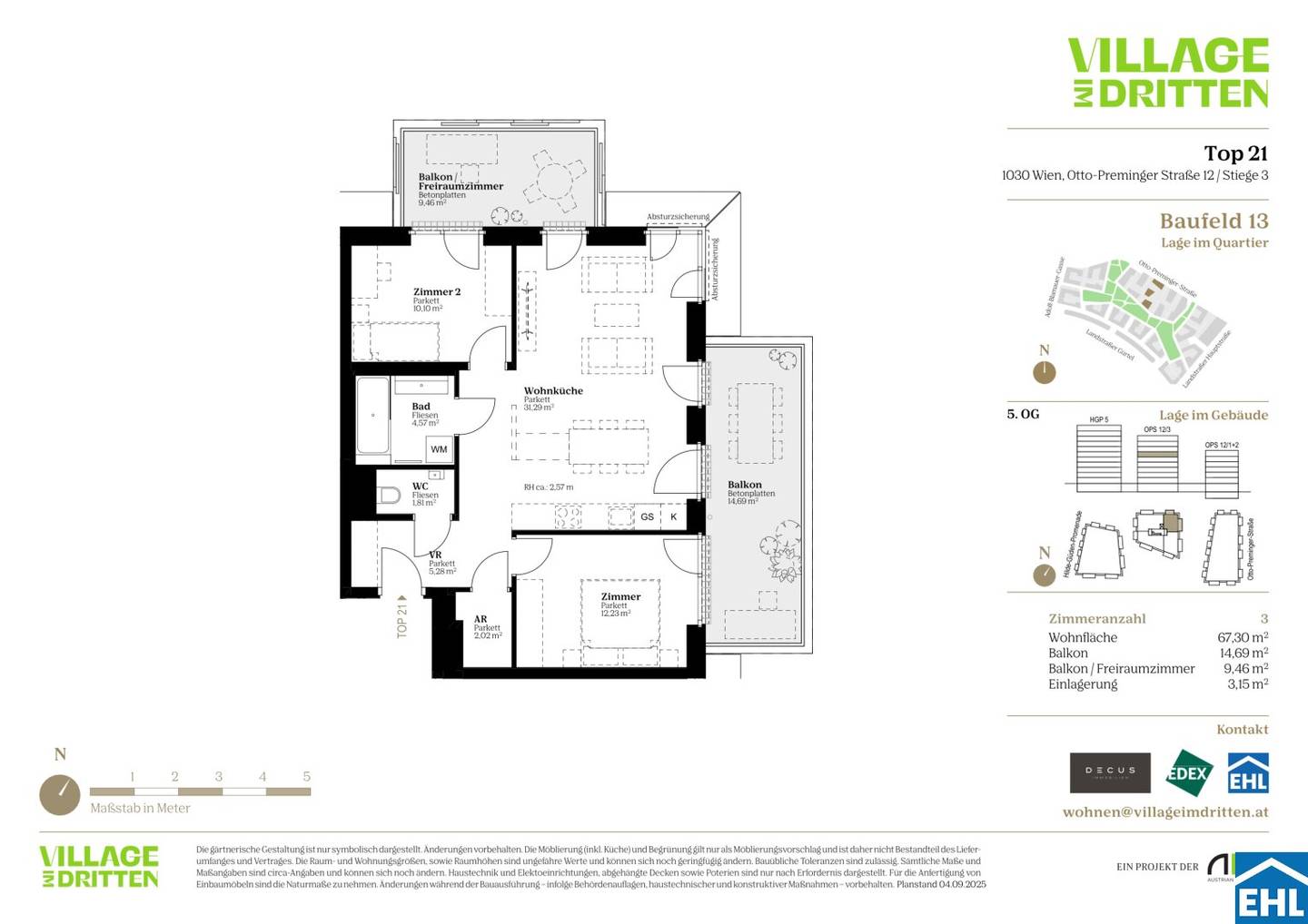Apartment near Bert Brecht Park New Build