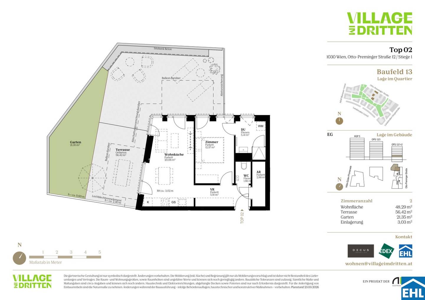 New build apartment commission free at Bert Brecht Park